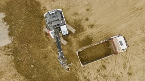 Building the Base Aerial of Soil Removal at Construction Site