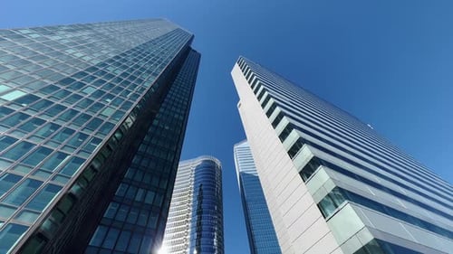 Office Building Windows Building with Many Corporate Offices of Success Companies