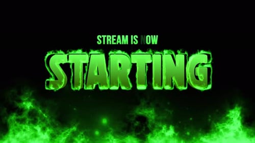 Stream Starting Burning Fire Style Animation Overlay With Green Theme