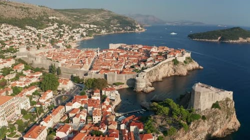 Aerial of Dubrovnik with the Old Town, Croatia