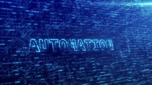 Futuristic Automation Text Reveal on Digital Network