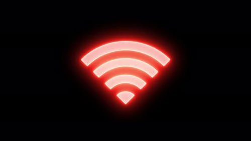 Neon WiFi Signal Pulsing Loop Animation