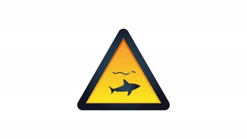 Warning Sign & Symbol : Looped Video on White Background