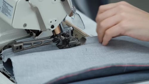 Trousers Sewn In A Clothing Factory