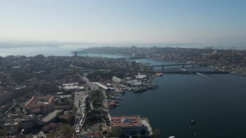 Aerial view of Beyoglu district in Istanbul European Side, Turkey.
