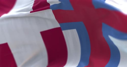 Waving Flags of Denmark and Faroe Islands