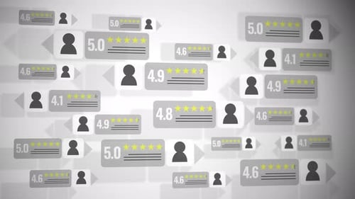 Animated User Review and Star Rating Feedback Display