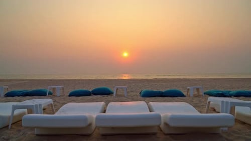 beach bean bag with ocean sea background