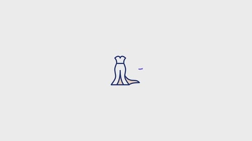 Animated Flat Design Wedding Dress Icon Reveal