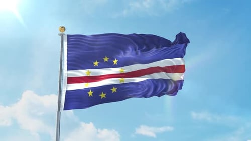 Realistic Flag Of Cape Verde