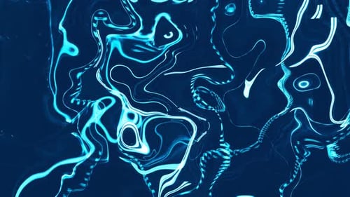 Abstract Glowing Blue Fluid Lines Motion Background