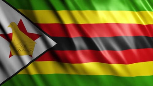 Realistic Seamless Loop of Waving Zimbabwe Flag