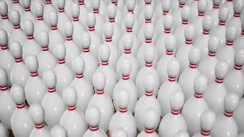 Endless Rows Of Bowling Pins In A Seamless Loop