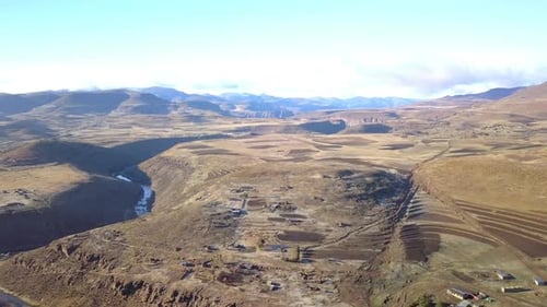Aerial View of Rugged Rural Mountain Landscape