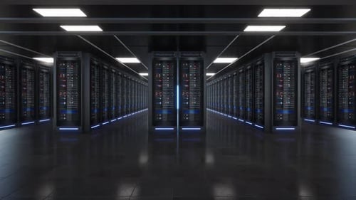 Server Room Of A Data Center Or Isp