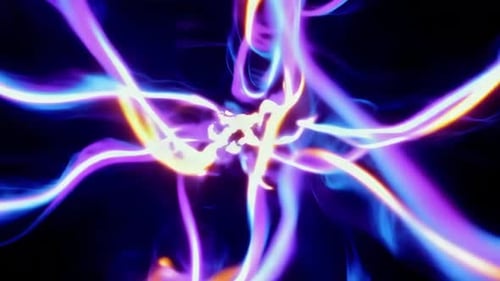 Abstrakte blaue und violette elektrische Plasmaenergiewellen