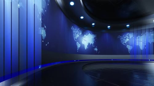 Virtuelles 3D-Studio, News Studio-Hintergrund