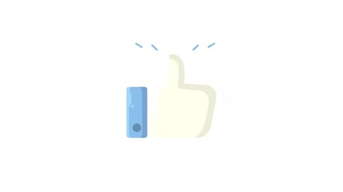 Animated Thumbs Up Like Icon in Flat Design