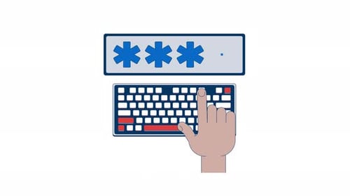 Entrada de senha no teclado: animação 2D