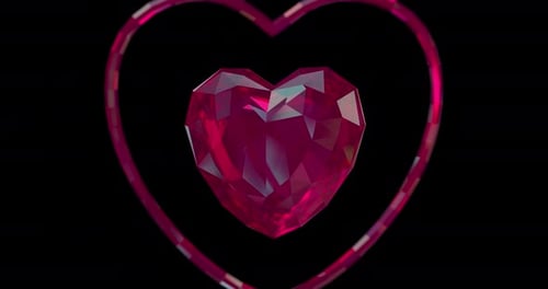 Sparkling Geometric Crystal Heart Seamless Loop