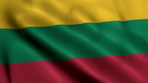 Waving Lithuanian National Flag Animation