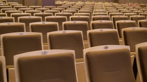 Empty Auditorium Seats Numbered for Corporate Conference