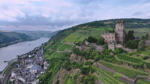 The Town Of Kaub On The Rhine Coast, Germany