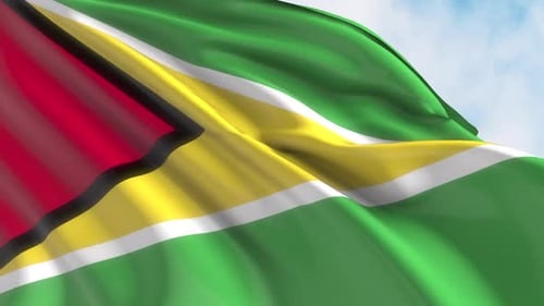 Realistic Waving Flag of Guyana Animation