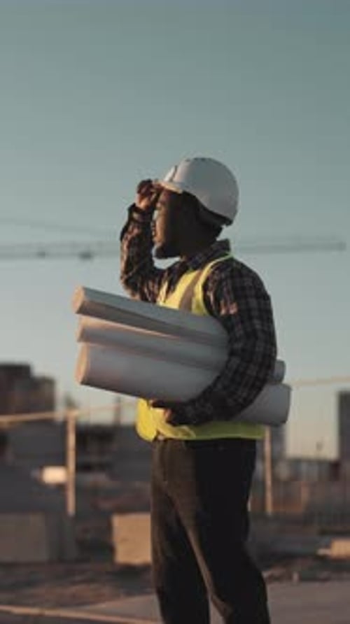 Contemporary Technology and Innovation in Construction Industry Builder in Site African American