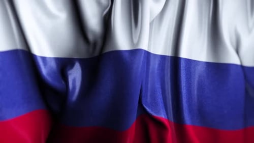Realistic Waving Russian Flag Fabric Animation