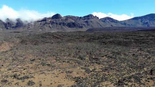 Desert Landscape with Mountains Aerial View