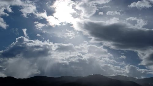 Blue sky white clouds, landscape white clouds 4K time lapse.