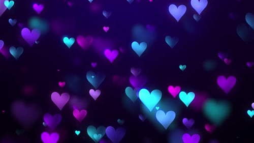 Animated Glowing Heart Bokeh Particle Background Loop
