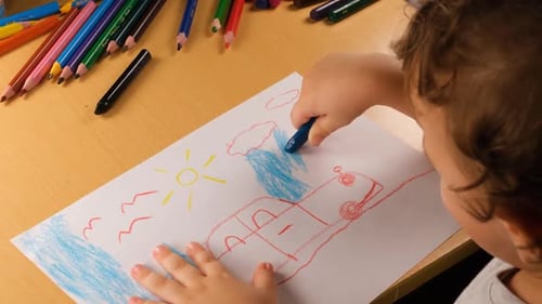 Kid Scribbling Picture