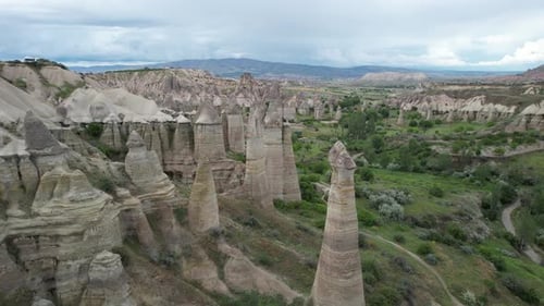 Striking Rock Formations in a Valley Landscape