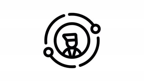 Flat Design User Profile Connecting Icon Animation