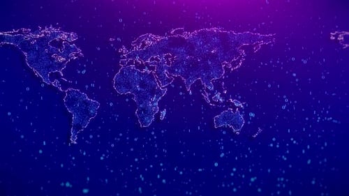 Metaverse Technologie de nouvelle génération Carte du monde Hologramme Réseau mondial Connection Science