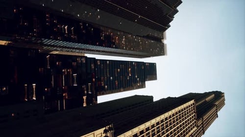 Vídeo vertical de la arquitectura urbana moderna