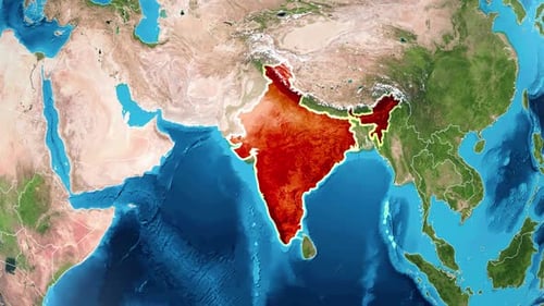 Zoom Earth India-Karte mit Gitter V04