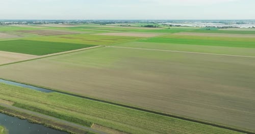 Vue aérienne des terres cultivées, De Wilde Veenen, Moerkapelle, Hollande-Méridionale, Pays-Bas