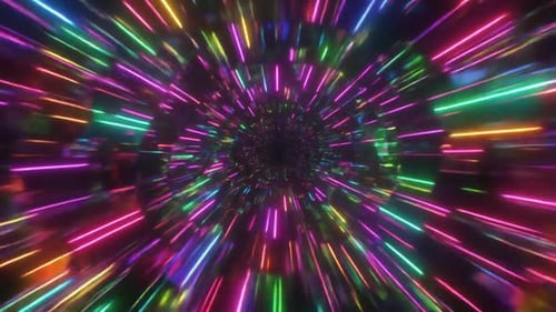 Fond coloré Neon Hyperdrive Warp Speed Tunnel