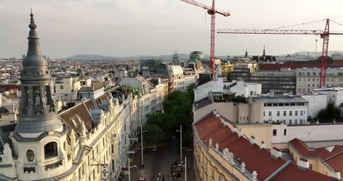 Vienna Austria Aerial View of Vienna Cityscape in the Historic Centre Drone Fly in Central Vienna