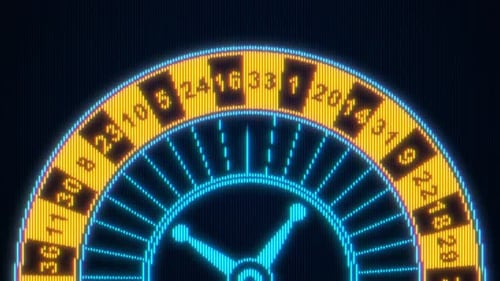 Pixel Art of Casino Roulette Rotation The Casino Wheel is Spinning Concept of Online Betting and
