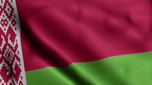 Waving Belarus National Flag Loop Animation