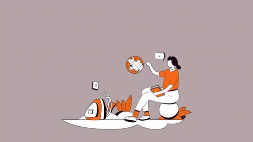 Learn Foreign Language Animated Scene