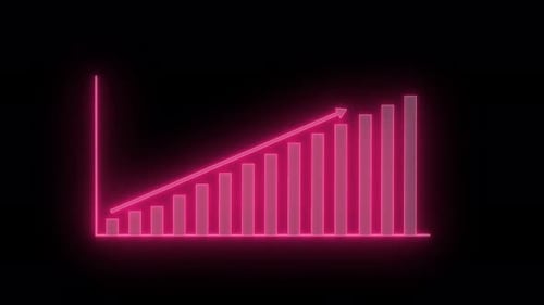 Neon Business Growth Graph Chart Animated