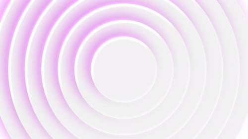Abstract White Circles Expanding with Pink Glow Animation