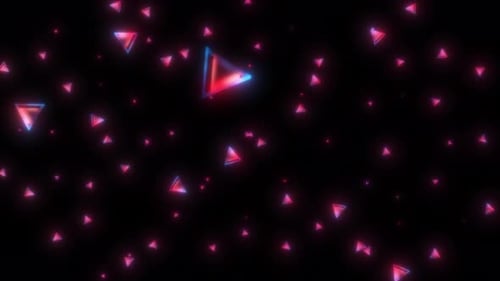 3D-Animation mit glühenden Dreiecken