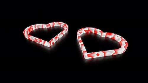 Animated Fluid Love Hearts on Black Background