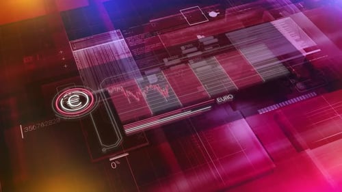 Animation Of Abstract Infographics About The Fall Of The Euro